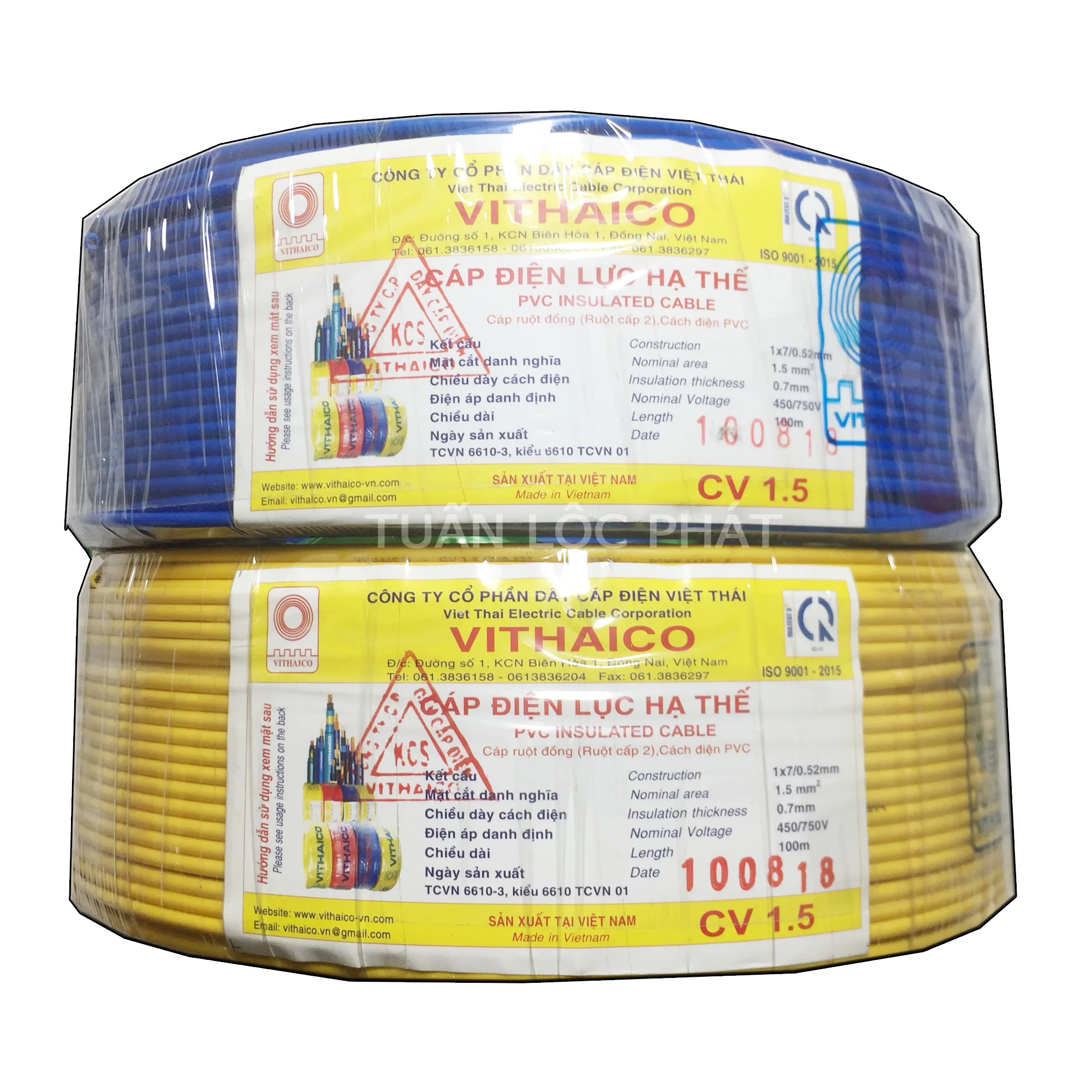 Dây Điện Đơn Việt Thái Vithaico CV1.5mm
