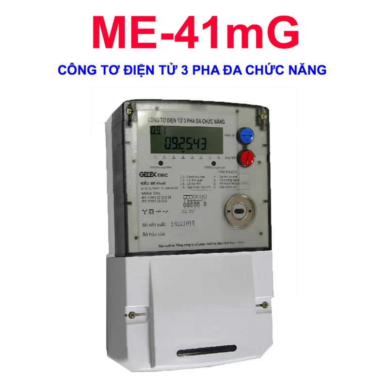 Công Tơ Điện 3 Pha 3 Giá Điện Tử Gelex Emic ME-41mG