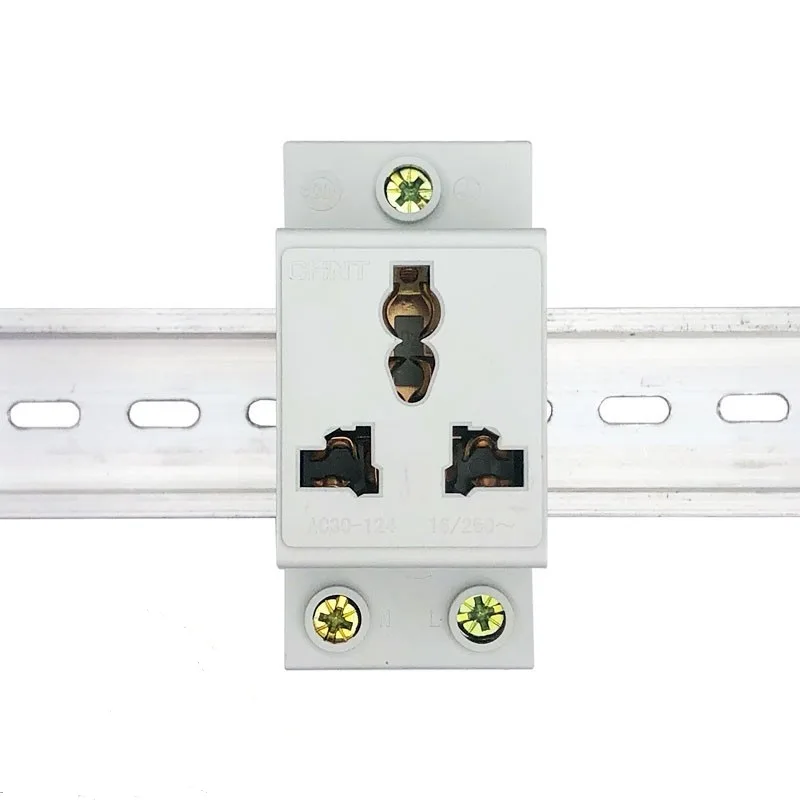 Ổ Cắm 3 Chấu Cài Thanh Ray Cho Tủ Điện AC30-124