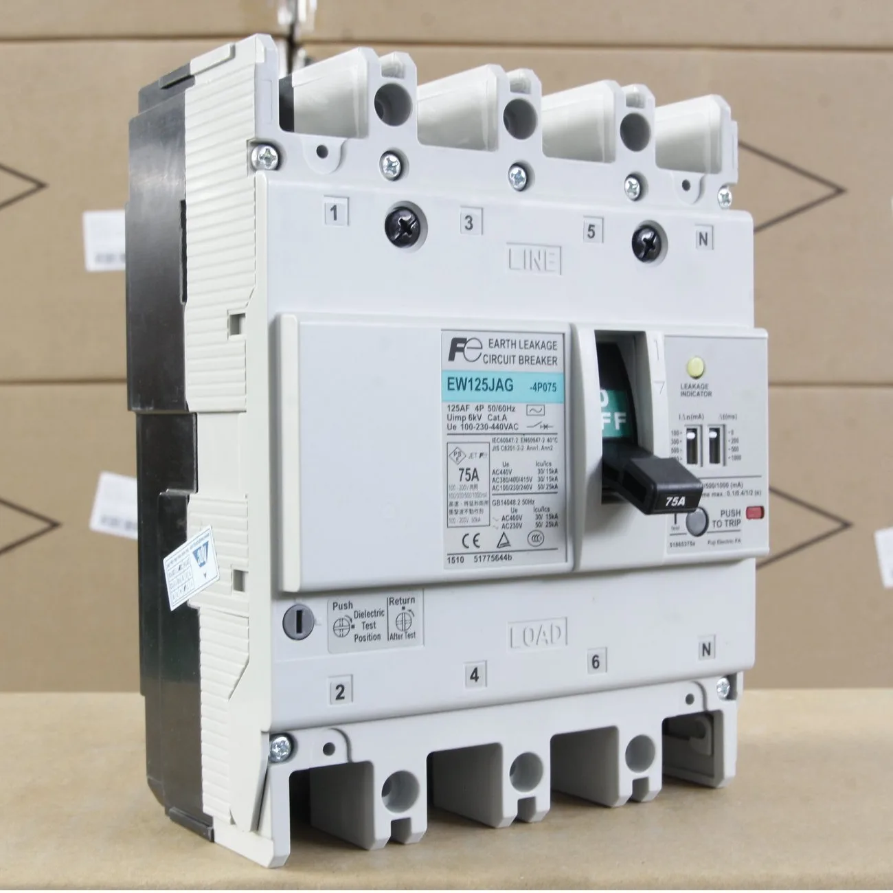 Aptomat Chống Giật ELCB Khối Fuji 4P 75A EW125JAG-4P