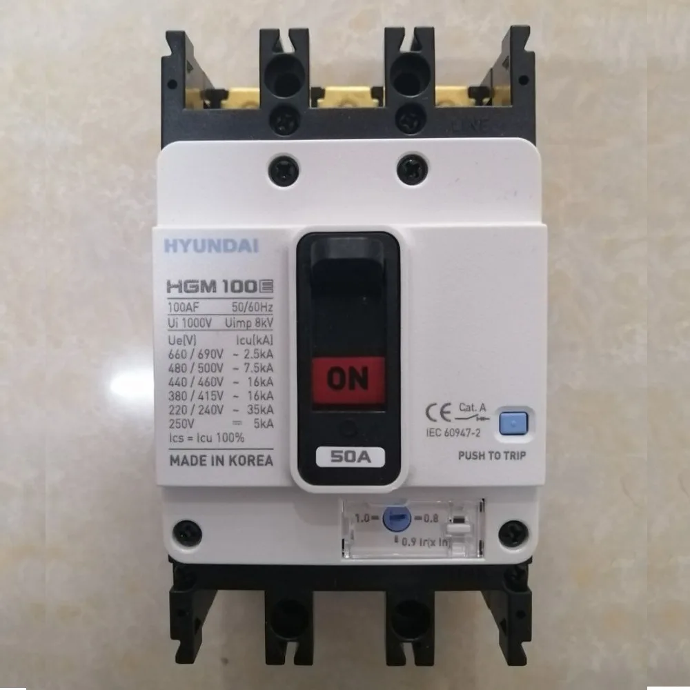 Aptomat MCCB Khối 3P 50A Hyundai HGM100E-F