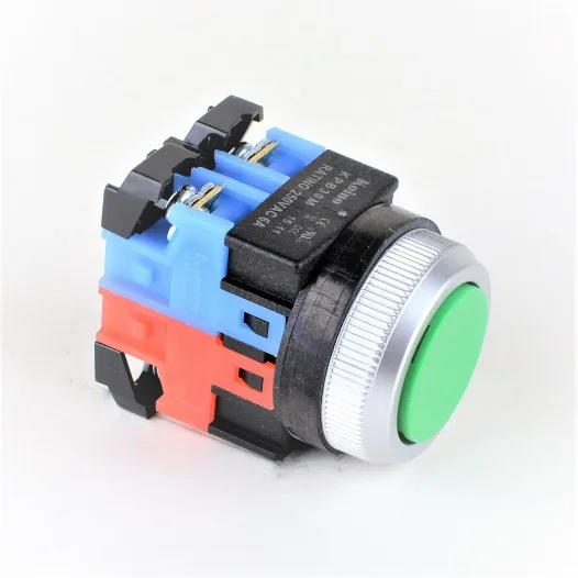 Nút Nhấn On Không Đèn Màu Xanh Koino 25mm KPB25WMG11