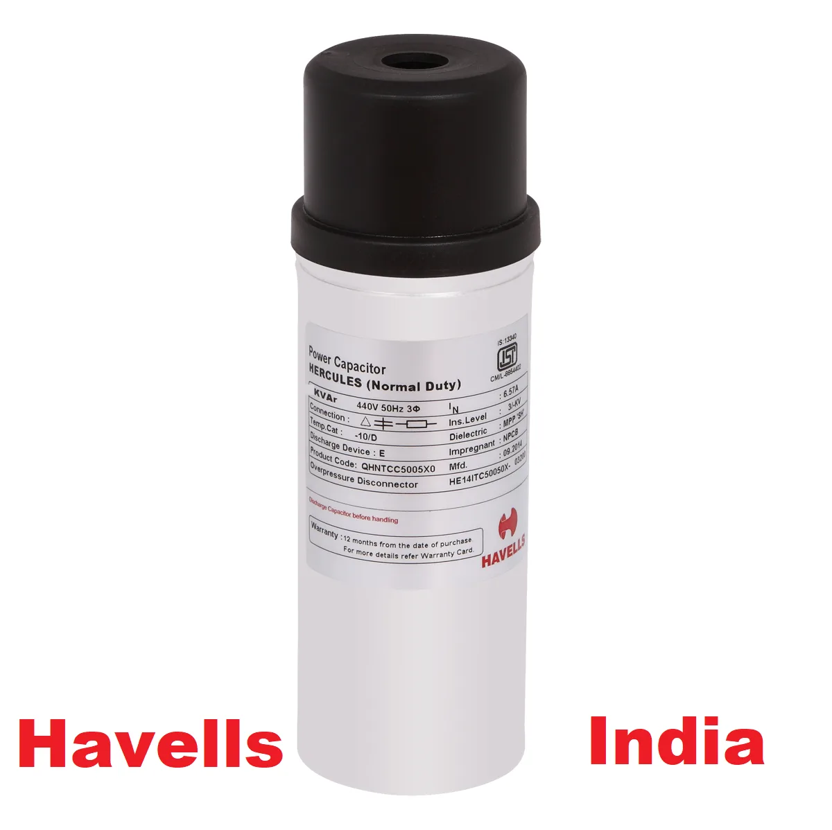 Tụ Bù Phản Kháng Capacitor Havells 10kVar 440V QHHTCC5010E0