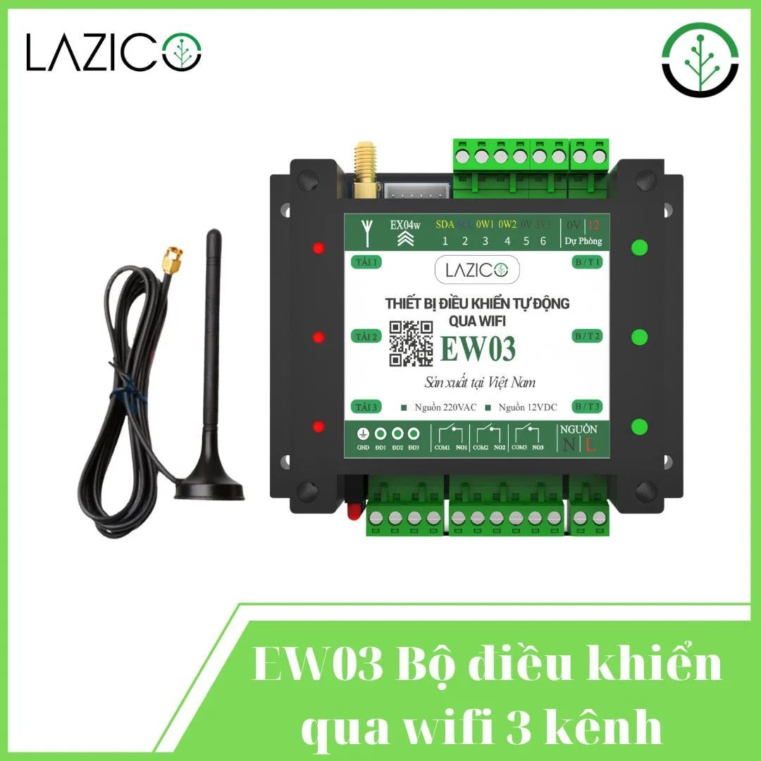 Bộ Điều Khiển 3 Thiết Bị Qua Wifi Có Báo Khi Bị Sự Cố EW03