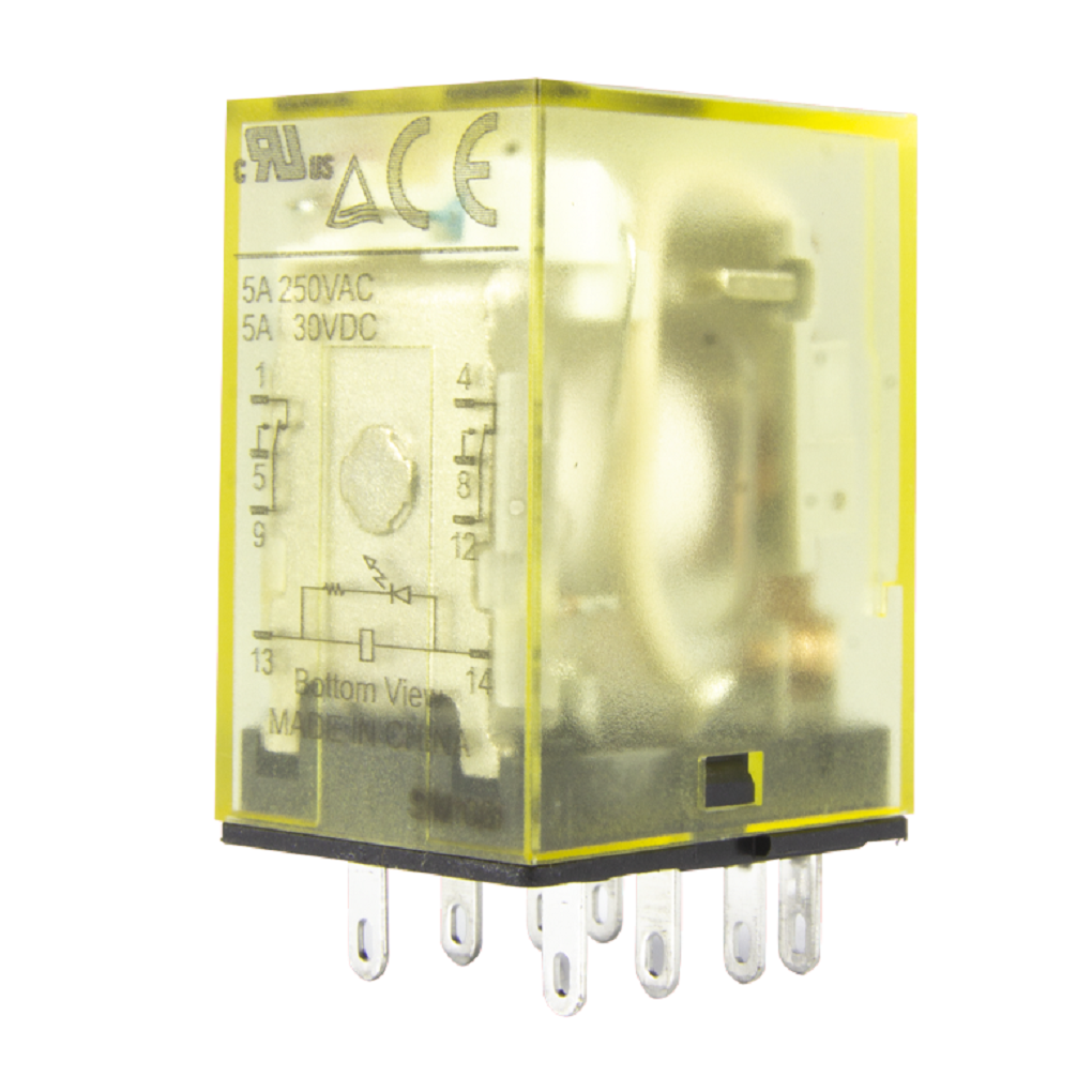 Đế Rờ Le 2 cực 8 chân dẹp, có đèn, 220V DC IDEC RN2S-NL-A220