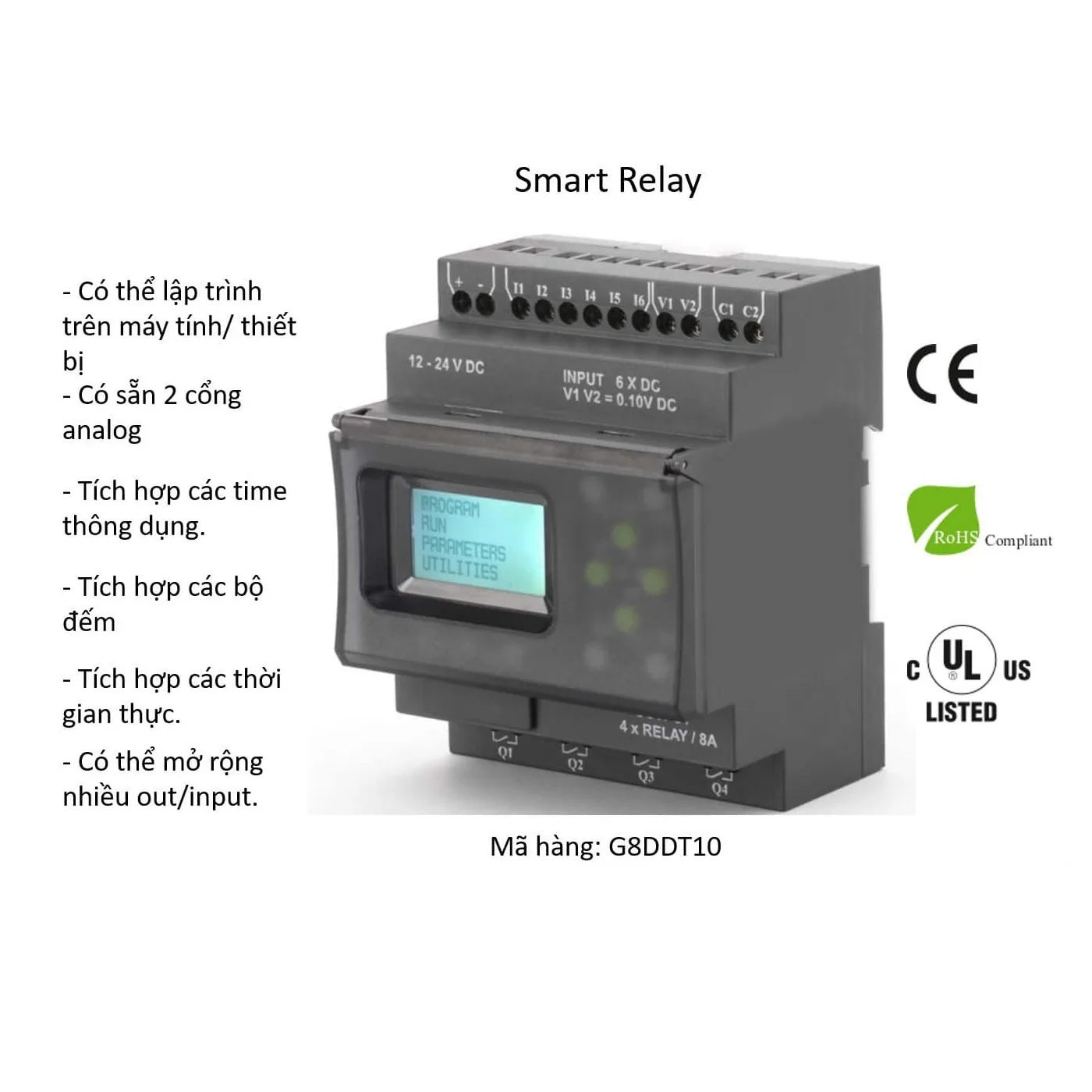 Bộ Lập Trình Điều Khiển PLC Gic 10I/O G8DDT10