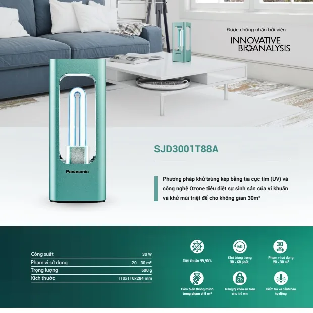 Đèn Diệt Khuẩn Khử Trùng Bằng Tia UV Panasonic SJD3001T88A