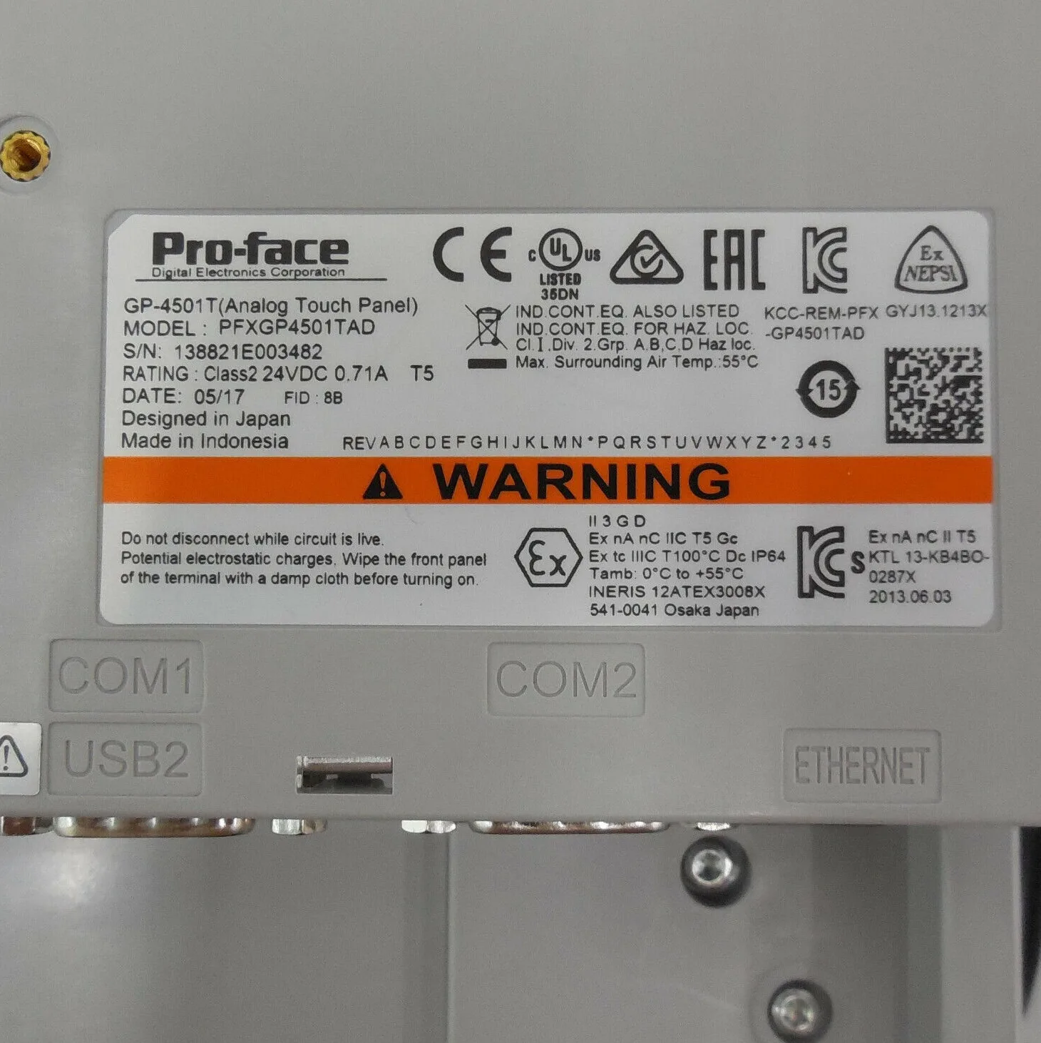 Màn Hình Lập Trình Điều Khiển HMI Proface 10″ PFXGP4501TAD