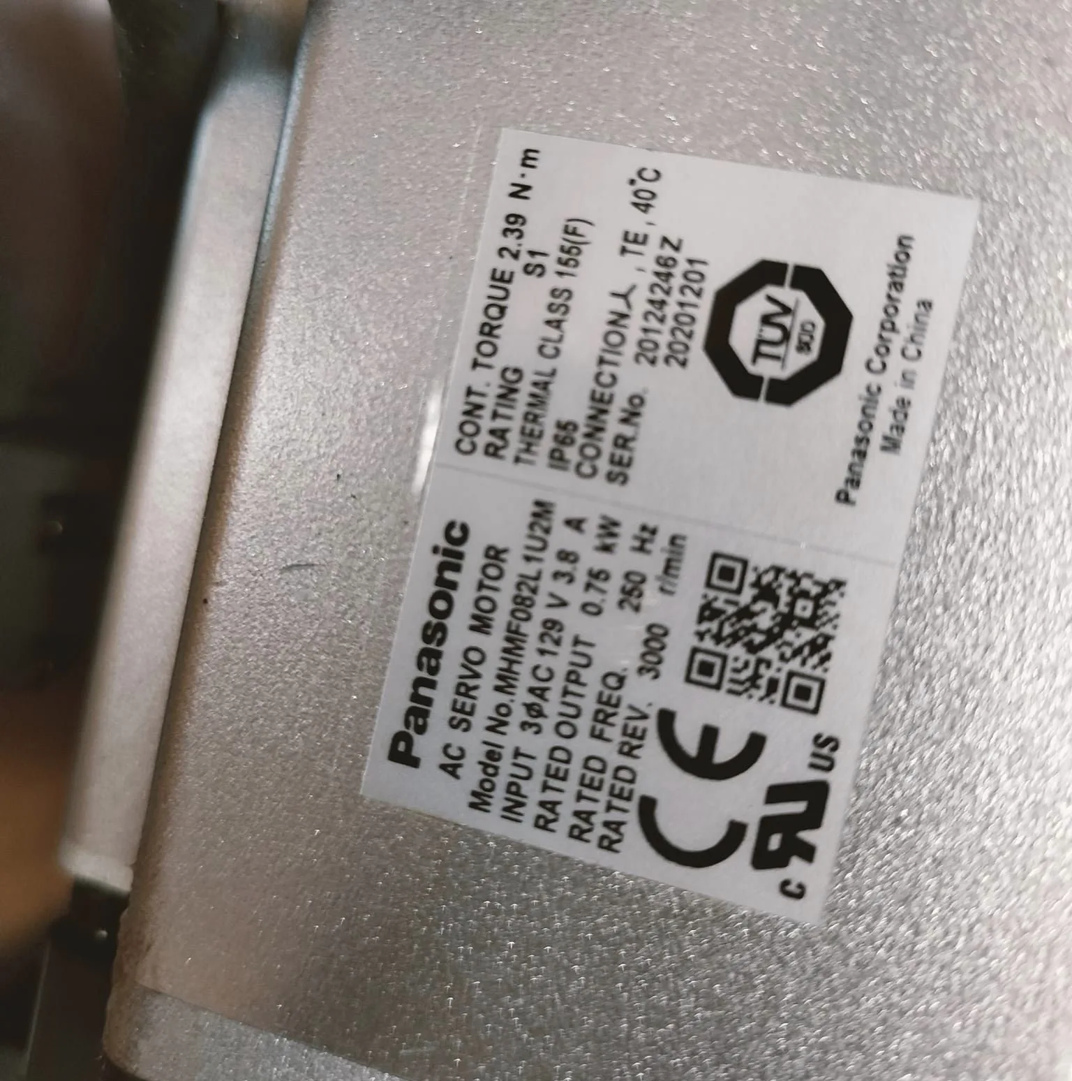 Động Cơ Motor Servo Panasonic 750W MHMF082L1U2M