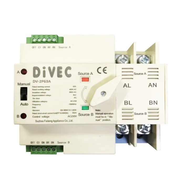 Bộ ATS Chuyển Nguồn Điện Lực Với Năng Lượng Mặt Trời Solar 2P 100A