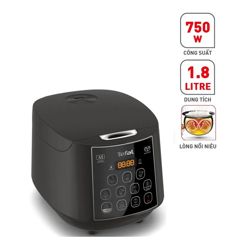 Nồi Cơm Điện Tử Tefal Xịn 1.8L 750W RK736B68