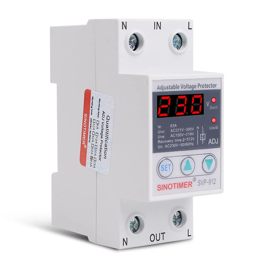 Rờ Le Bảo Vệ Điện Áp 1Pha Sinotimer SVP-912-63A