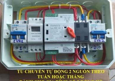 Tủ Điện Chuyển Đổi Nguồn Cho 2 Đồng Hồ Điện Chay Theo Tháng