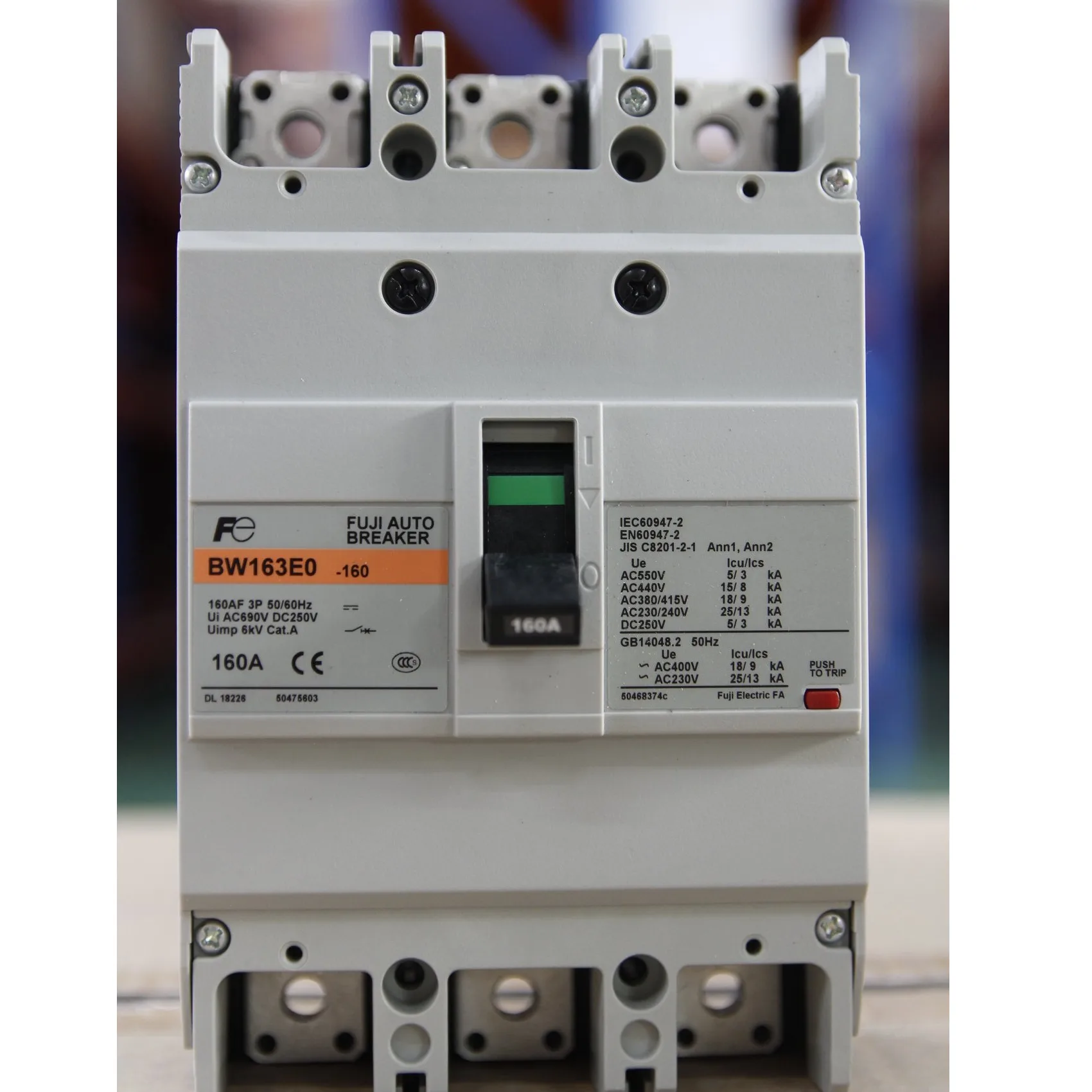 Aptomat MCCB Khối Fuji 3P 160A BW163E0