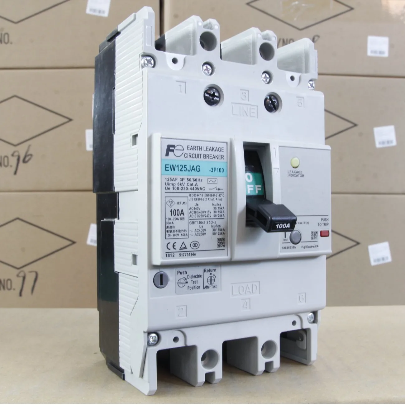Aptomat Chống Giật ELCB Khối Fuji 3P 100A EW125JAG