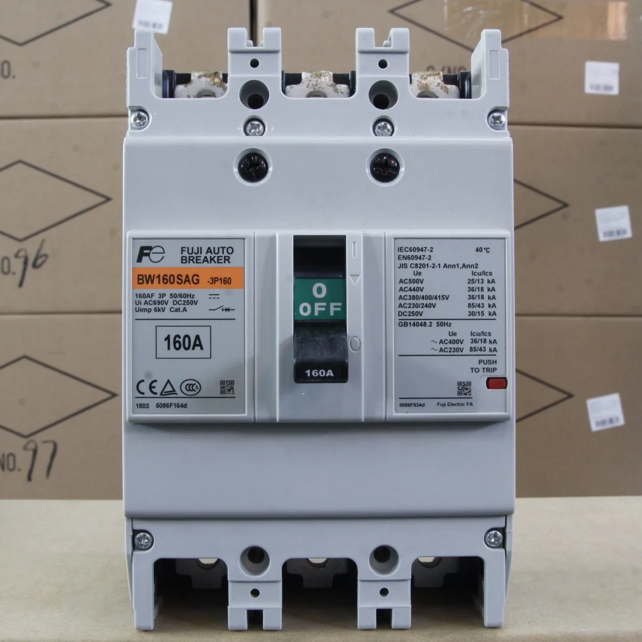 Aptomat MCCB Khối Fuji 3P 160A BW160SAG