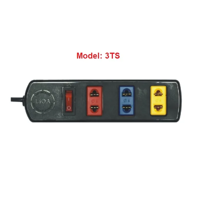 Ổ Cắm 3 Lỗ 2 Chấu + 1 Công Tắc Dây 3M Lioa 3TS3-2
