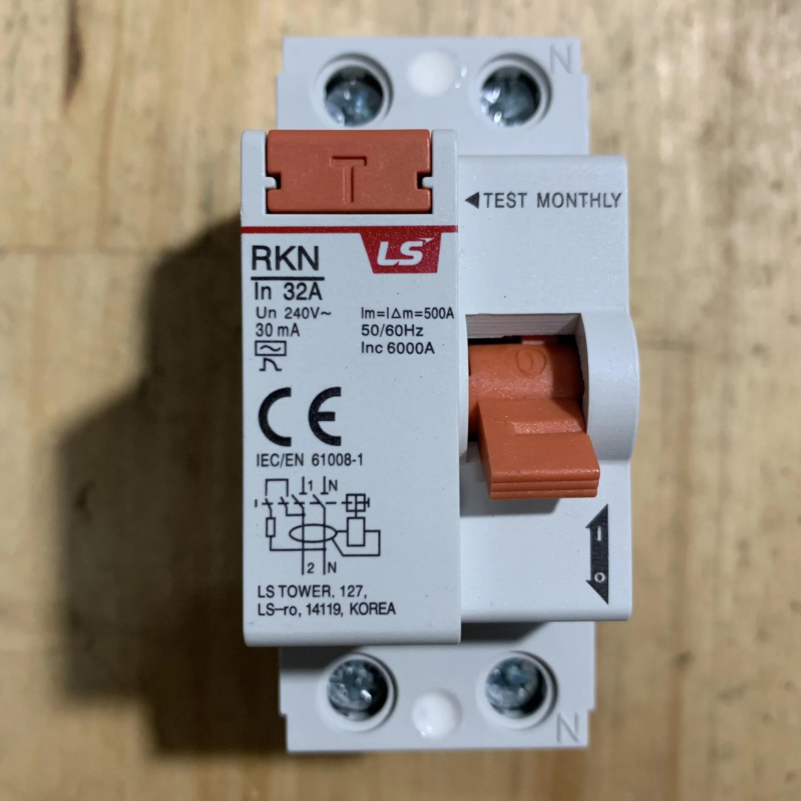 Aptomat Chống Giật RCCB LS 1P+N RKN-C32 30mA