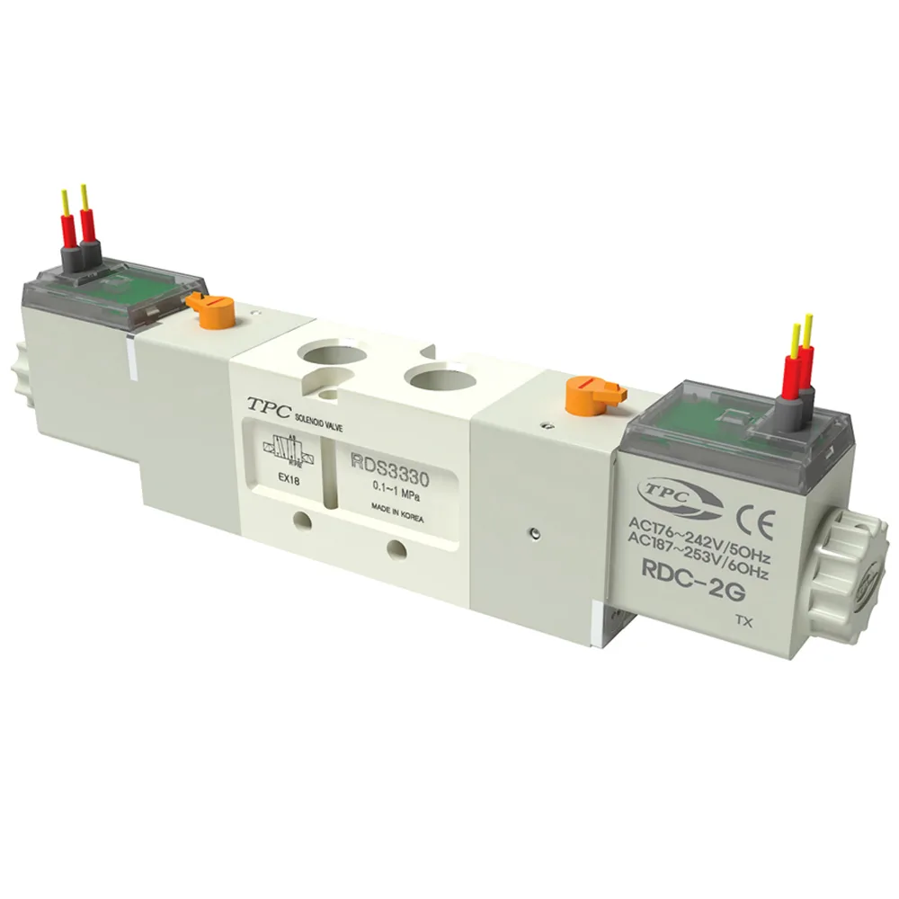 Van Khí 5 Cửa, 3 Vị Trí Loại Thường Đóng, 2 Coil Ren 1/4″ TPC RDS3330-(1/2/5)C-02
