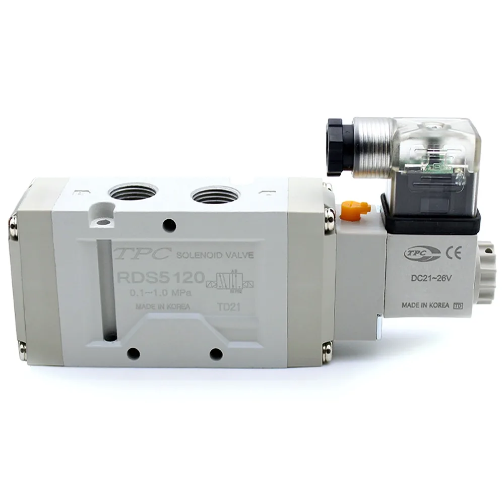 Van Khí 5 Cửa, 2 Vị Trí, 1 Coil Ren 1/4″ TPC RDS5120-(1/2/5)DZ-02