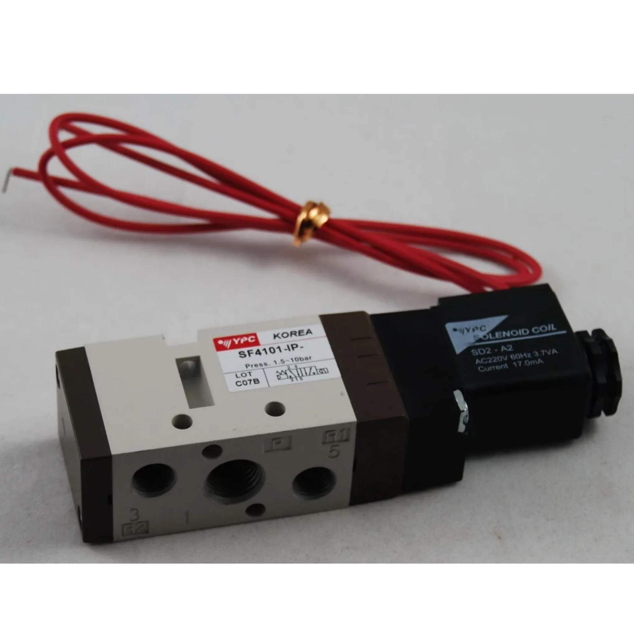 Van 5 Cửa 2 Vị Trí, 1 Coil, Ren 1/4″ ( 13mm) YPC SF4101-IP-SG2-A2