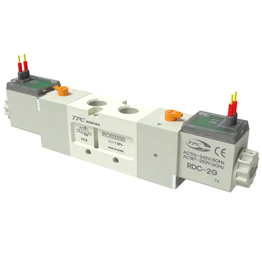 Van Khí 5 Cửa, 3 Vị Trí Loại Thường Đóng, 2 Coil Ren 3/8″ TPC RDS5320-(1/2/5)G-03