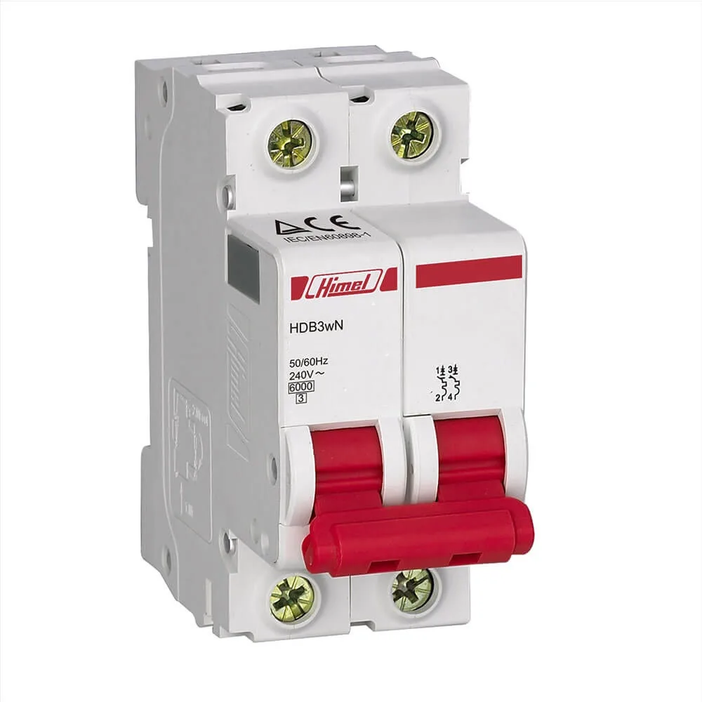 Aptomat MCB Tép Himel 2P 10A HDB3WN2C10