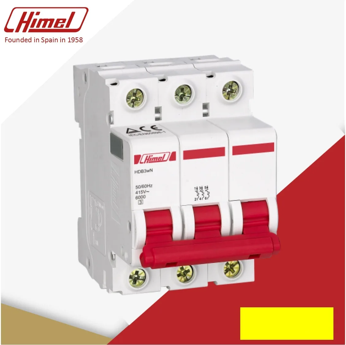 Aptomat MCB Tép Himel 3P 10A HDB3WN3C10