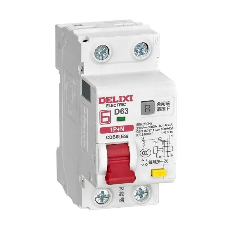 Aptomat RCBO Chống Giật Delixi 16A 30mA CDB6LESi1C16