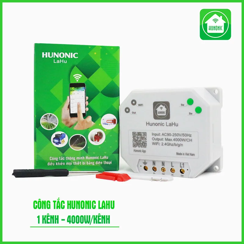 Bộ Điều Khiển 1 Thiết Bị Từ Xa Qua App Wifi Hunonic LAHU01