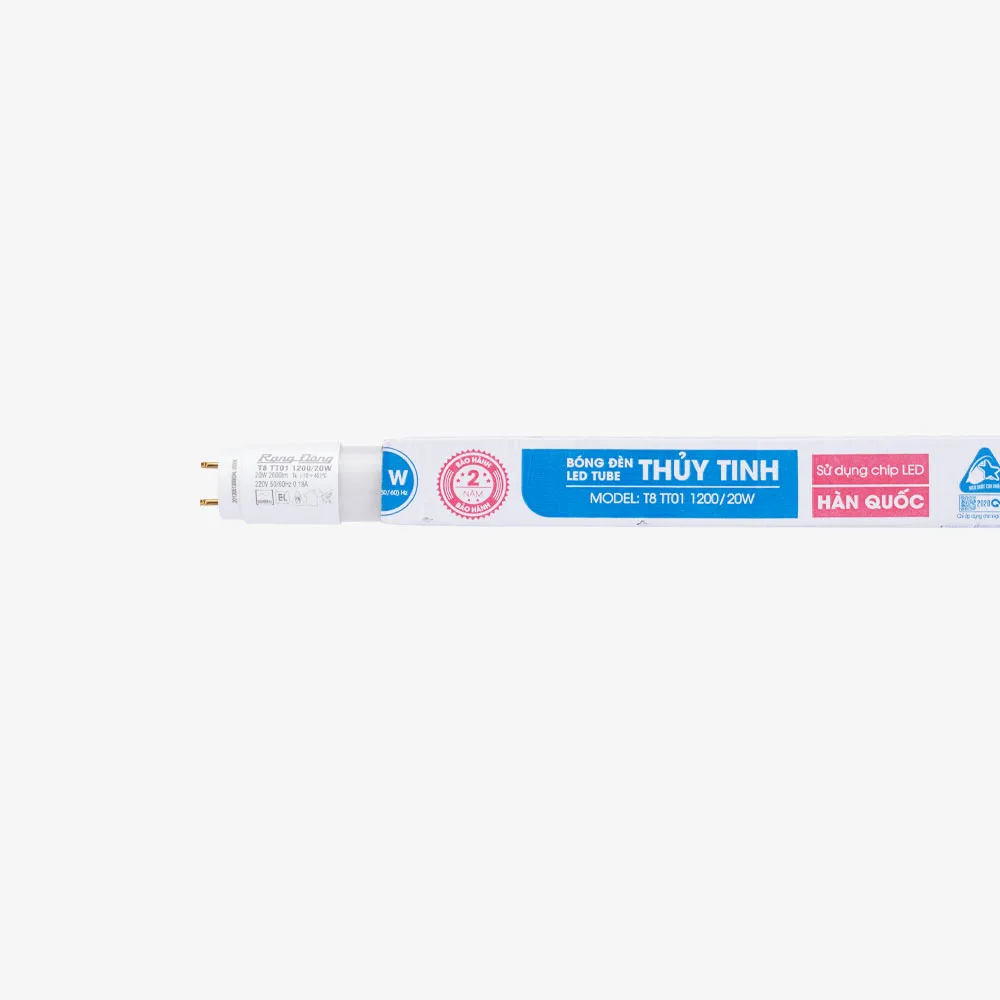 Đèn Led Tuýp Tube Thân Thuỷ Tinh T8 1.2m Rạng Đông TT01-20W