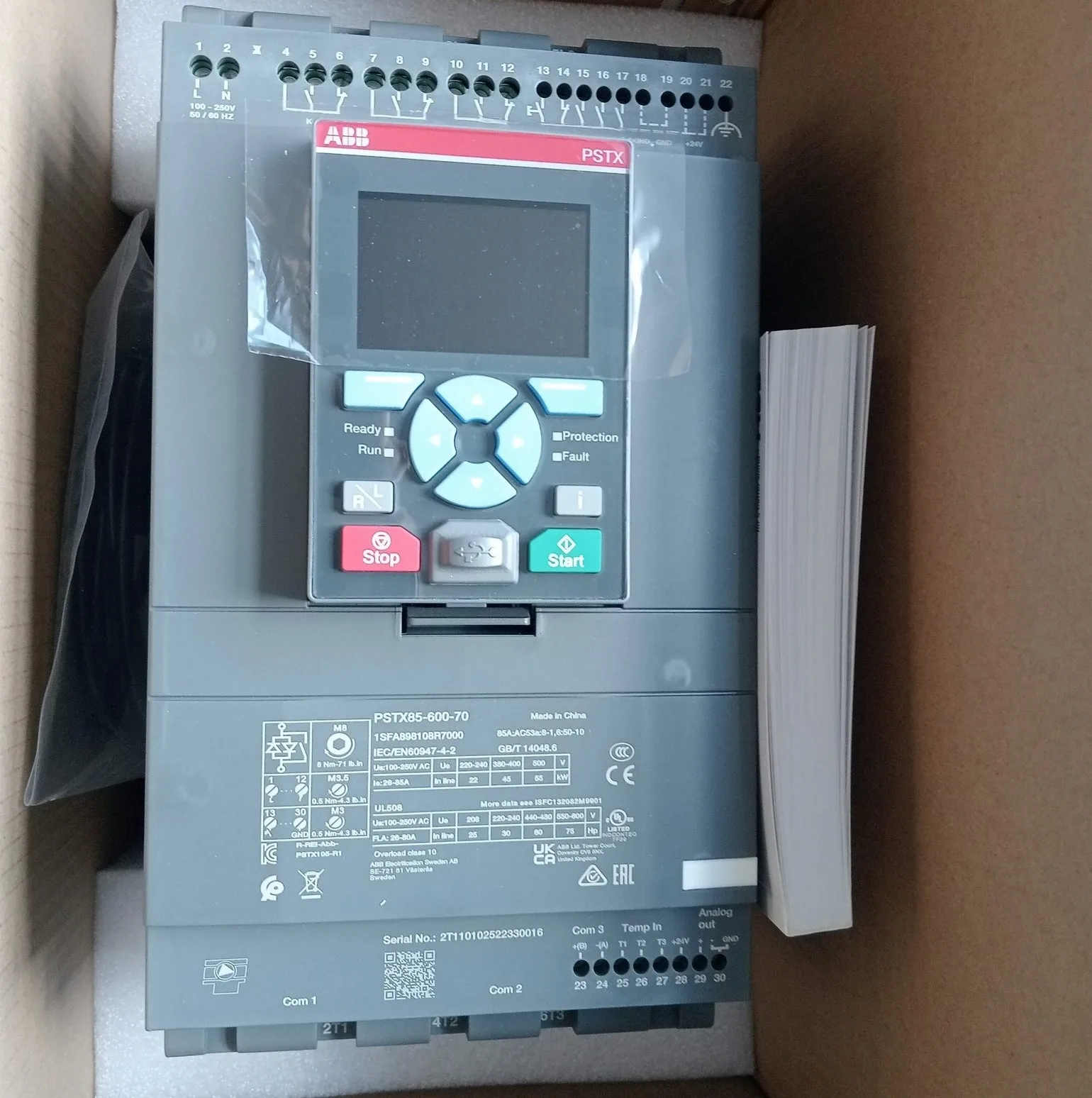 Khởi Động Mềm Softstarter ABB 45kW 1SFA898108R7000 PSTX85-600-70