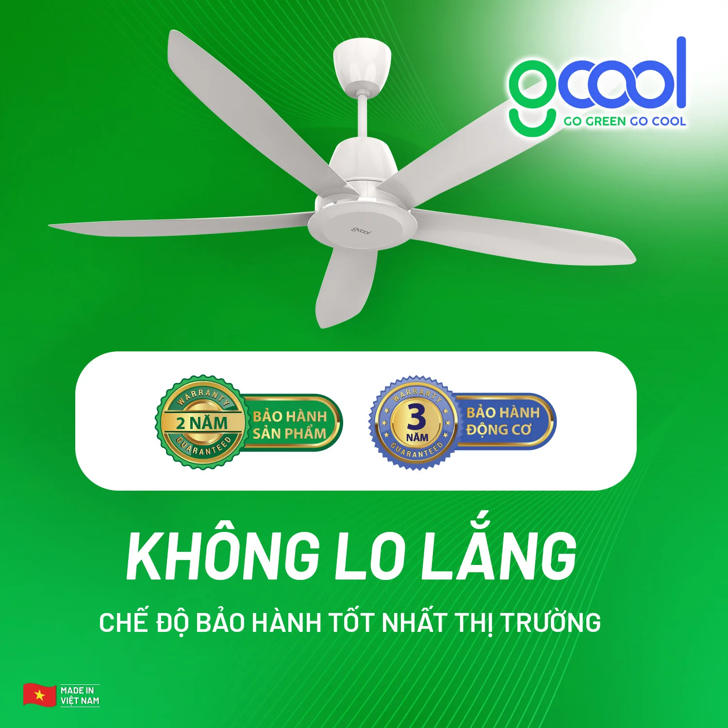 Quạt Trần Tiết Kiệm Điện Siêu Mát Gcool 5 Cánh CFG140A2