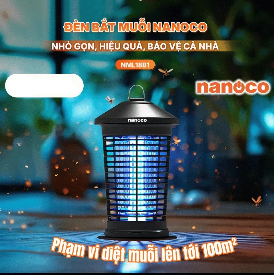 Đèn Bắt Diệt Muỗi Côn Trùng Sử Dụng Điện 220V Nanoco NML18B1