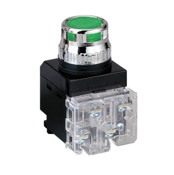 Nút Nhấn Xanh Có Đèn 220VAC Phi 25 Sungho PR-25L-2L-G