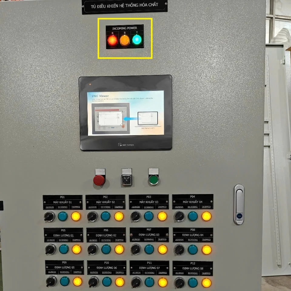 Tem Mica 3 Đèn Báo Pha Liền Gắn Mặt Tủ Điện RST-02