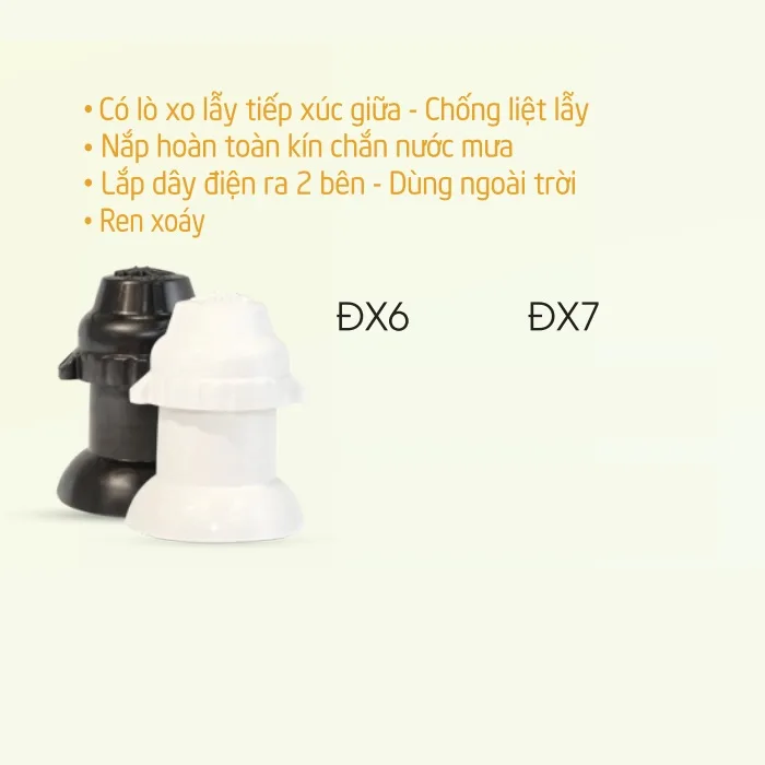 Đuôi Đèn Kín Chống Nước Dây Rời Sopoka ĐX6 ĐX7