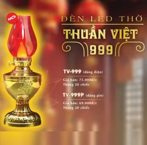 Đèn Điện Trang Trí Trưng Bàn Thờ Mẫu Đèn Dầu Sopoka TV-999