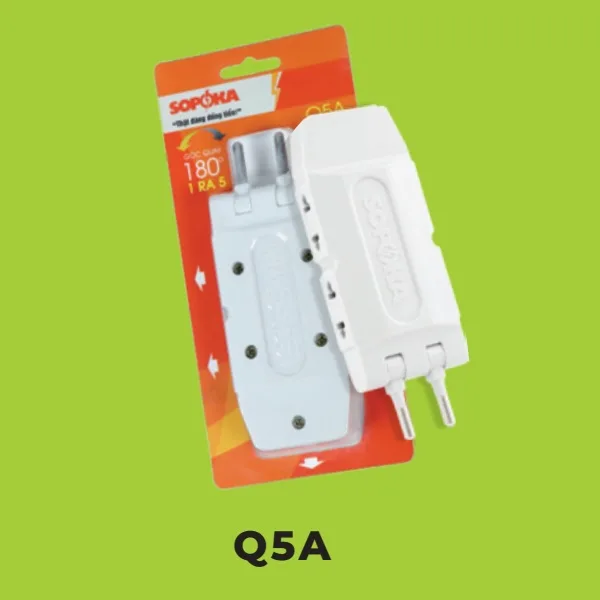 Ổ Cắm Vào 1 Chia 5 Ổ Nhánh Sopoka Q5A