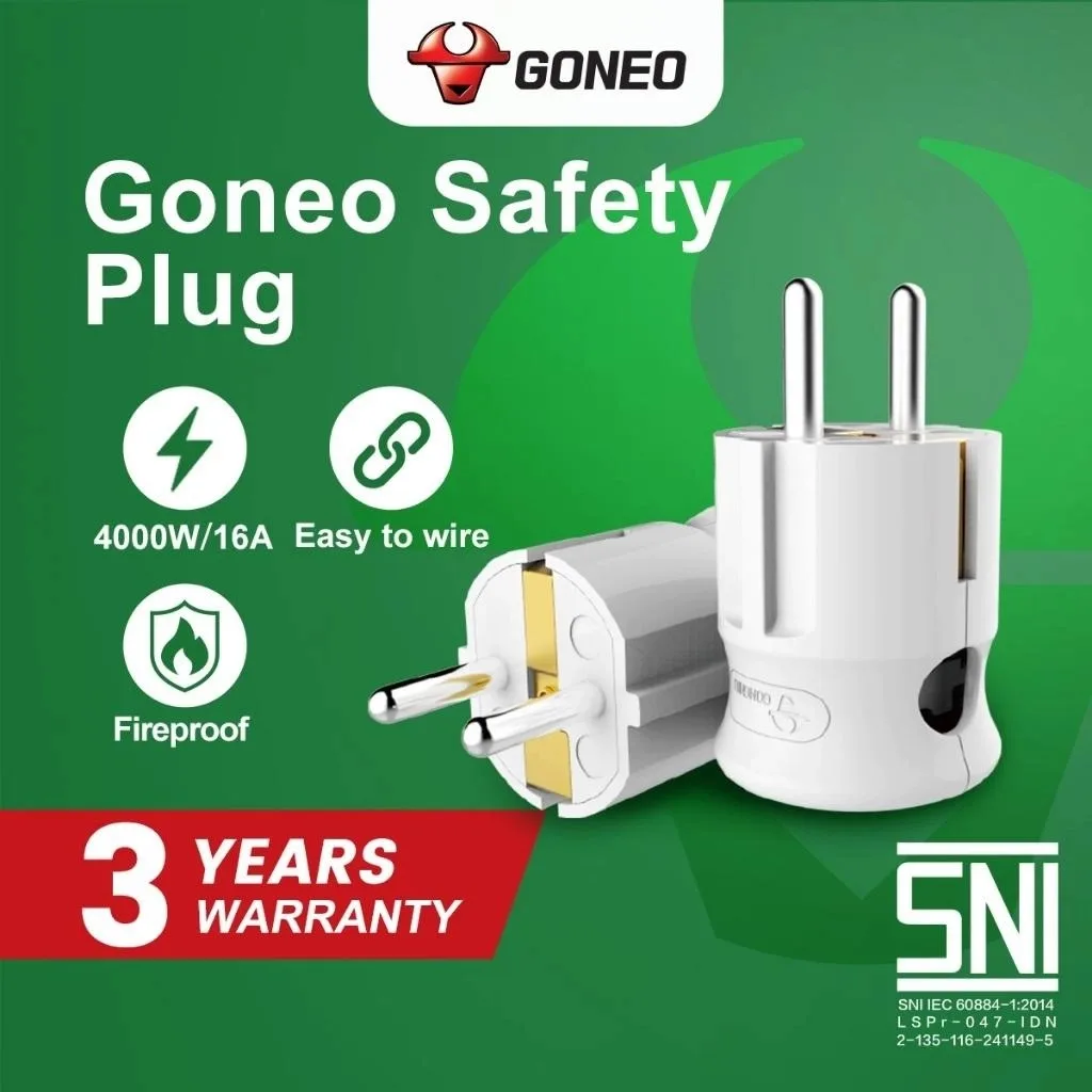 Phích Cắm Điện 2 Chân Tròn Gongniu Goneo 16A GNTID-G10L5