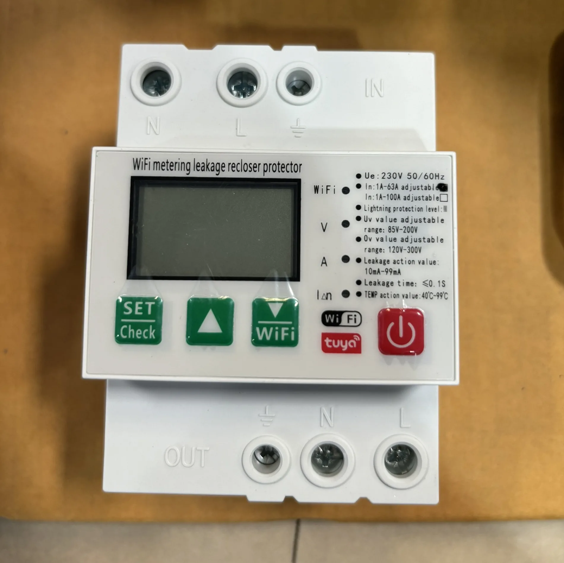 Đồng Hồ Bảo Vệ Điện Thấp Áp Quá Áp Chống Giật Qua Wifi 2P 63A LGVP-63WFJ