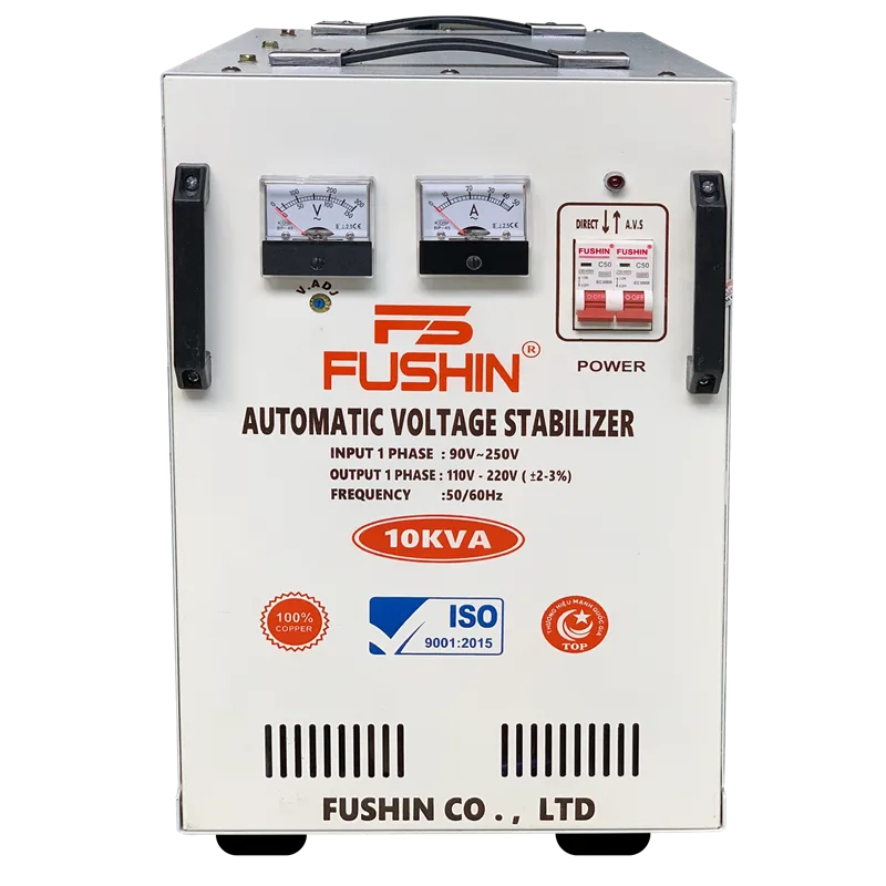 Ổn Áp Điện Gia Đình Vào 1P 130-220V Ra 220V Fushin 10KVA