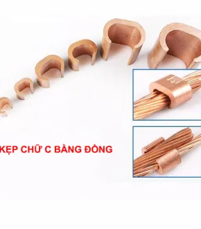 Cos Đồng Chữ C Kẹp Dây Và Cọc Tiếp Địa C-120